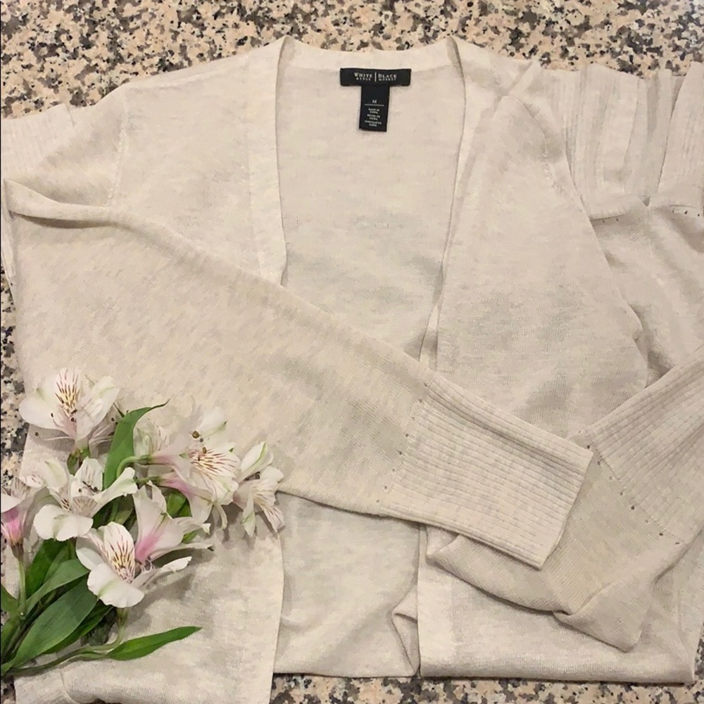 White Black House Market Biege long Cardi.